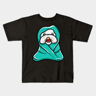 Cute dog with blanket Kids T-Shirt